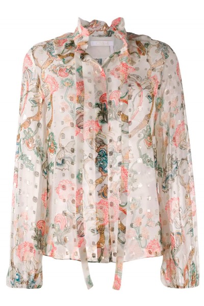 Blusa floral estampado de seda, Chloé